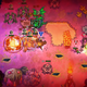 Nobody Saves The World's protagonist unloads on a mob of enemies inside a pink dungeon.